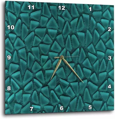 DPP_124753_1 Teal Triangle Glass Mosaic Look One Dimensional Design Wall Clock  • $54.99