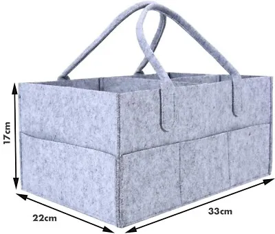 Baby Diaper Caddy Organizer Felt Changing Nappy Kids Storage Carrier Bag Grey UK • £5.99