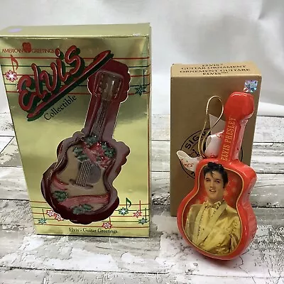 Elvis Presley Rock N Roll Red Guitar Christmas Ornament 2006 Plus Extra Lot Of 2 • $10.90