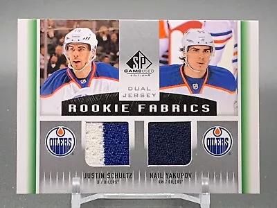 2013-14 SP Game Used Rookie Fabrics Dual JUSTIN SCHULTZ NAIL YAKUPOV Jersey • $6.99