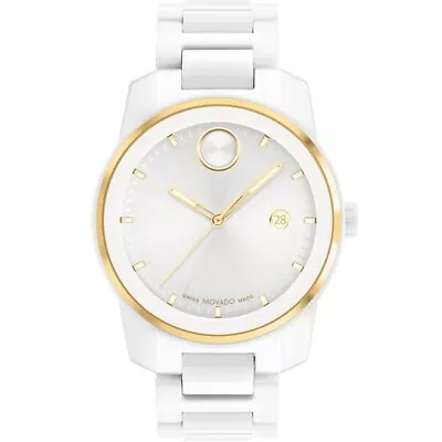 Movado BOLD Verso White Ceramic White Dial Swiss Quartz Men's Watch 3600900 • $795