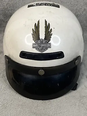Vintage Motorcycle White Helmet With Harley Davidson Logo • $34.97