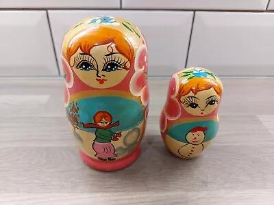 Russian Nesting Dolls Matryoshka Vintage Hand Painted Made In Russia • £4.99