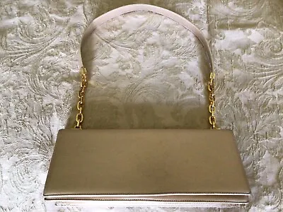 ST JOHN KNITS Leather Fashion Designer Handbag Gold W/ GoldTone Details • $75