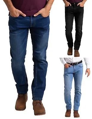 Mens Denim Jeans Knitted Slim Fit Supper Stretch Casual Classic Faded Jeans Pant • $17.84