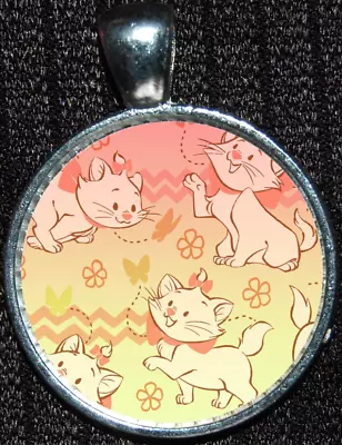 Marie Aristocats Kitty Cat Disneyland Disney Silver Pendant Necklace Jewelry • $5.99