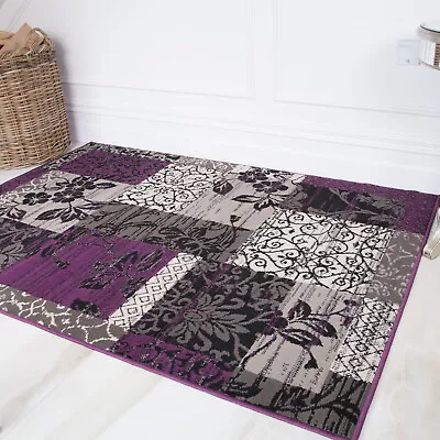 £20.95 • Buy Modern Grey Rug For Living Room Graphite Silver Charcoal Cheap Small Large Rugs