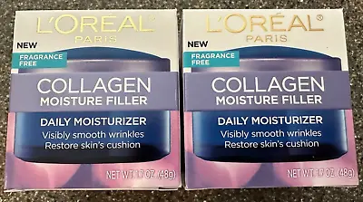 $22.95 • Buy 2x L'Oreal Collagen Moisture Filler Fragrance Free Anti-Aging Daily Moisturizer