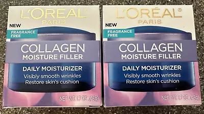 $22.95 • Buy 2x L'Oreal Collagen Moisture Filler Fragrance Free Anti-Aging Daily Moisturizer