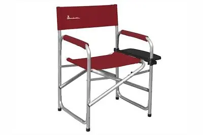 Isabella Lightweight Aluminium Folding Directors Chair With Side Table RED • £62.99