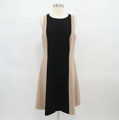 £39.27 • Buy Boden A-Line Dress Womens US10R UK14R Black Beige Ponte Illusion Career Audrey