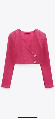 $39.90 • Buy 100% Authentic ZARA Fuchsia Pink Structured Crop Top Size: M