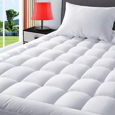 Thick Cooling Quilted Mattress Pad - Maximum Comfort Breathable & Deep Pock • $36.99