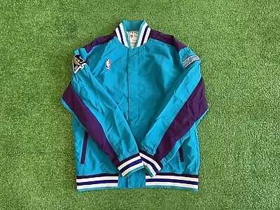 Mitchell Ness Charlotte Hornets Warm Up Jacket Retro Vintage NBA Large 50 Patch • $100