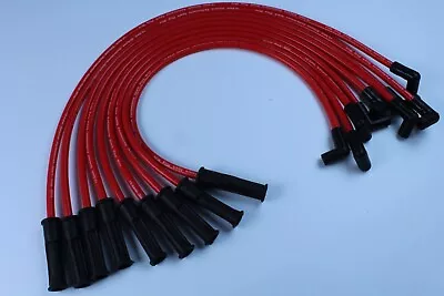 RED HEI Spark Plug Wires Set 90 To Straight For Chevy SBC BBC 350 383 400 454 V8 • $29.64