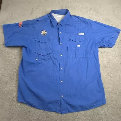 Columbia PFG Vented Fishing Shirt Mens XXL Blue Outdoor Button Up • $19.99