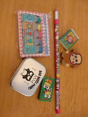 Sanrio Monkichi Keroppi Craft Crew Bad Badtzmaru Ru Ru Ru Gakuen Eraser Pencil • $35.09