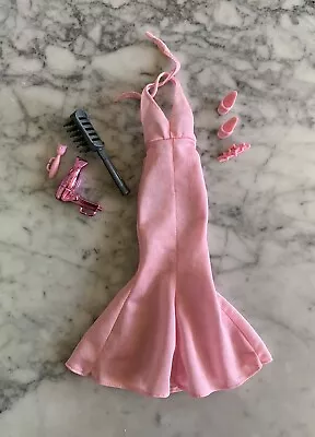 Vintage Barbie Fancy Frills 3182 Pink Lingerie Night Dress Gown & Accessories • $18