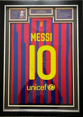 Signed And Framed Lionel Messi Barcelona Football Shirt - With CoA • £600