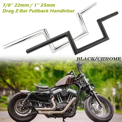 $37.99 • Buy 7/8''/ 1'' Motorcycle Drag Z-Bar Pullback Handlebar For Suzuki Honda CG Chopper