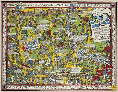 Macdonald Gill Peter Pan Map Of Kensington Gardens Canvas Print 16 X 20 • $39.99
