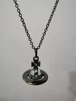 Vivienne Westwood Nana Small Orb Necklace Crystal Gun-color • $45