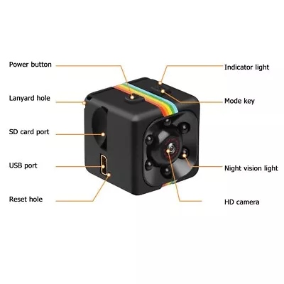 Sansnail Mini Camera Full HD 1080p Motion Sensor Night Vision Sport DV (Black) • £8