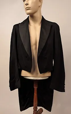 1904 Edwardian Men’s Black Tuxedo Jacket W Tails  • $95