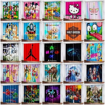 £23.99 • Buy Boys Girls Cartoon Curtains Thick Blackout Curtain Thermal Ring Top Eyelet Gift