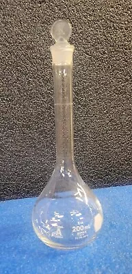 Kimax 200mL Class A TC Glass Volumetric Flask #16 Stopper 28014-200 W/Stopper • $13.60