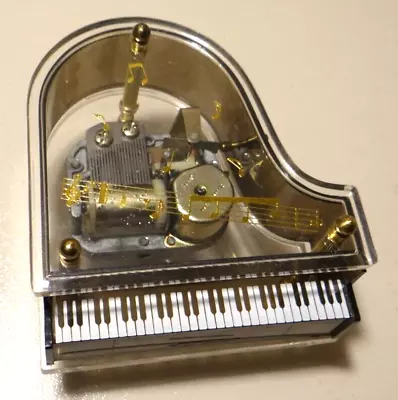 Vintage Sankyo Clear Lucite Grand Piano Miniature Music Box VG Works -view Video • $16.99