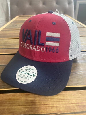 $14.97 • Buy Hat Cap Vail COLO Legacy Structured Twill Trucker Old FAvorite Beach Golf Ski