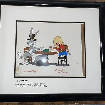 Framed  Loaded Hands  Bugs Bunny Yosemite Sam Signed By Robert Mckimson W/ COA • $245