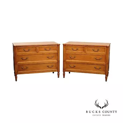 Baker Milling Road Neoclassical Directoire Style 2 Of Walnut Chests Of Drawers • $2395
