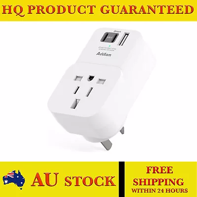 AUS Travel Plug Adapter(Addtam) With 4 USBUSUK To Australia 3 Pin Power Plug • $29.49