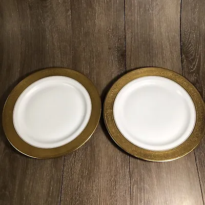 Lot Of Two/2 Vintage H&C Selb Bavaria Gold Trimmed Dinner Plates 10  • $30