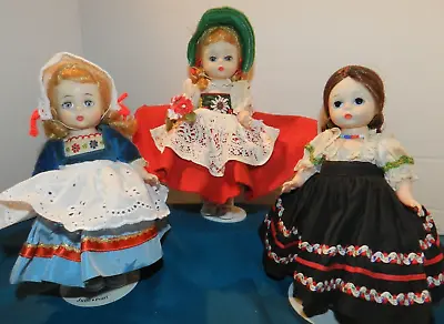 3 Madame Alexander  8   Dolls  Alex Kins - Dutch Swiss Mexico  -)))'   • $9.95
