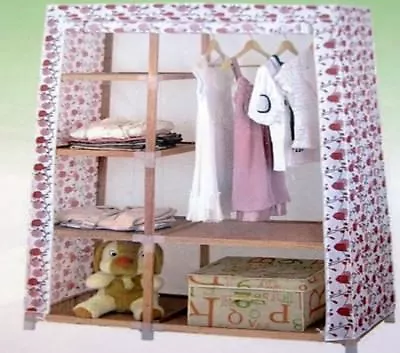 $59.90 • Buy 1X New 4-Shelves Storage Wardrobe W/Curtain Cover