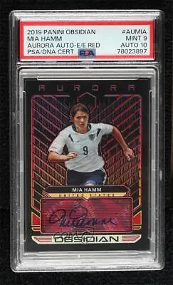 2019-20 Panini Obsidian Aurora Electric Etch Red /22 Mia Hamm PSA 9 MINT Auto • $312.50