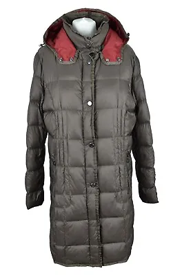 JUNGE Brown Quilted Coat Size 42 Womens Full Zip Real Down Puffer Jacket • £50.39