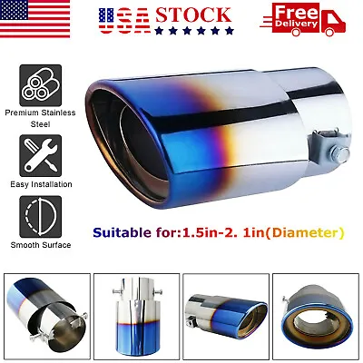 Car Exhaust Pipe Tip Rear Tail Throat Muffler Stainless Steel Round Accessories • $9.45