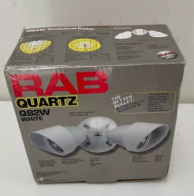 RAB Lighting QB2W Quartz Bullet Exterior Floodlight WHITE Aluminum 75W NEW • $49.99