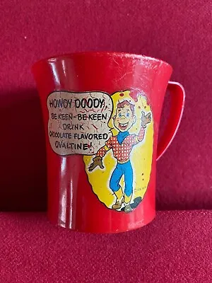 1950's Howdy Doody Ovaltine Plastic Red Mug (Scarce / Vintage) • $49.72