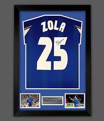 £99.99 • Buy Gianfranco Zola Hand Signed Chelsea Fc Football Shirt In A Framed Presentation.