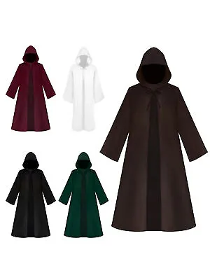 Masquerade Costume Mens Hooded Robe Long Sleeve Costume Robe Cloak Cape • $16.55