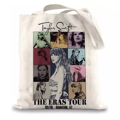 The Eras Tour Taylor's Swiftie Canvas Reusable Stylish Tote Shopping Bag Gifts- • $14.53