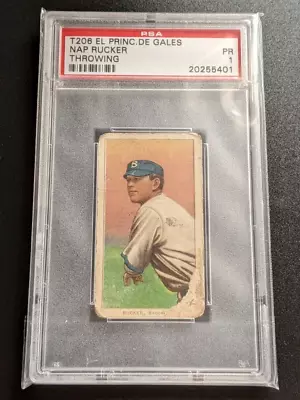 1909 T206 El Principe De Gales PSA 1 Nap Rucker Throwing EPDG Tough Back Rare! • $189