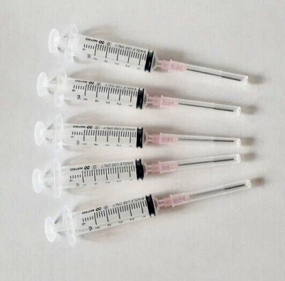 $8.95 • Buy 5/10pcs 5ml Syringe With Blunt Drawing Up Needles Ink Refill Craft Glue