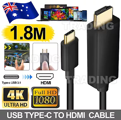 USB C To HDMI USB 3.1 Type C Male To HDMI Male 4K UHD Cable For Macbook Pro • $8.95