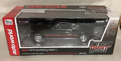 1969 Ford Mustang BLACK 1:18 Autoworld 1139 • $199.95